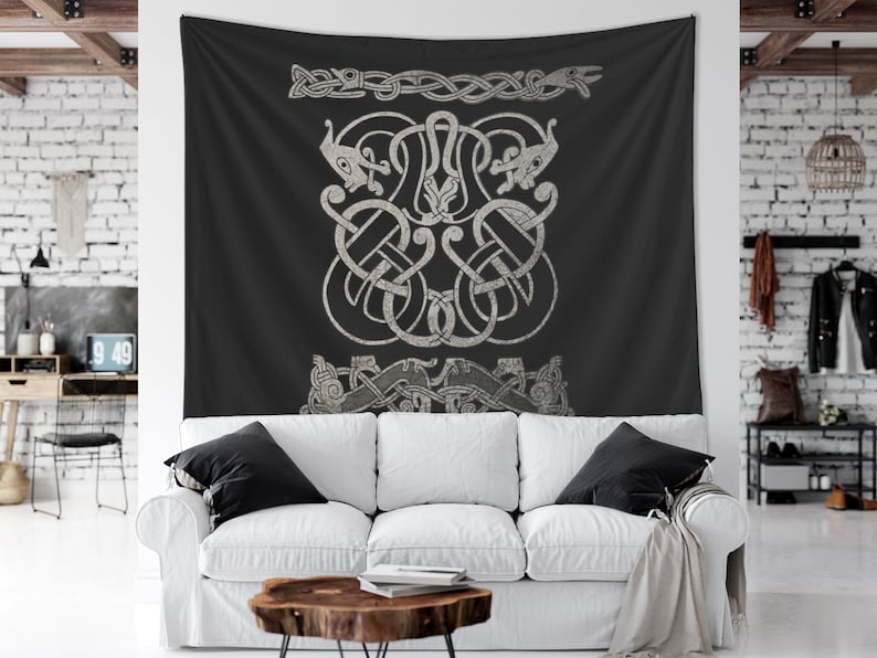 Viking wall tapestry Norse wall hanging nordic wall decor Etsy