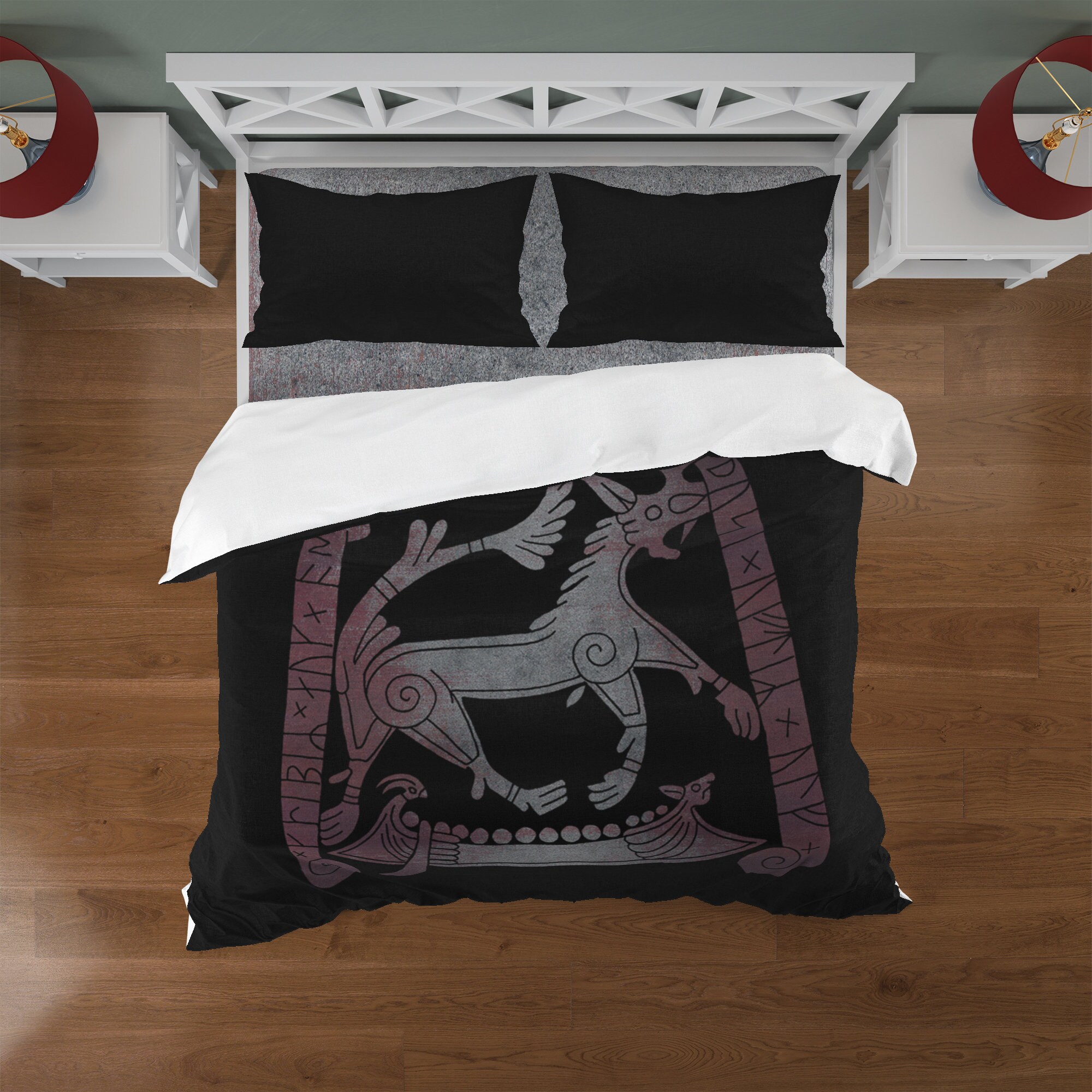 Viking duvet cover Norse comforter pagan bedding viking Etsy
