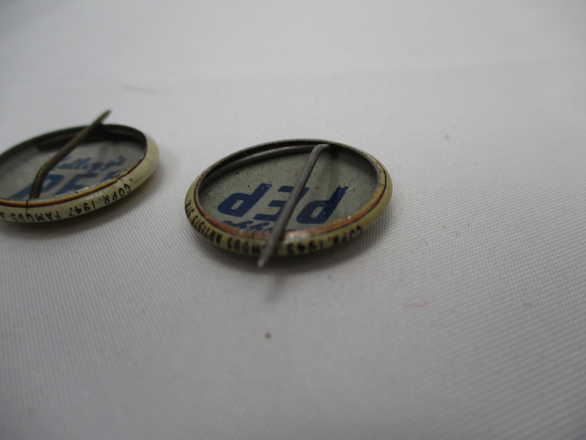 Kellogg's Pep Pins Perry Winkle and Denny From the Etsy