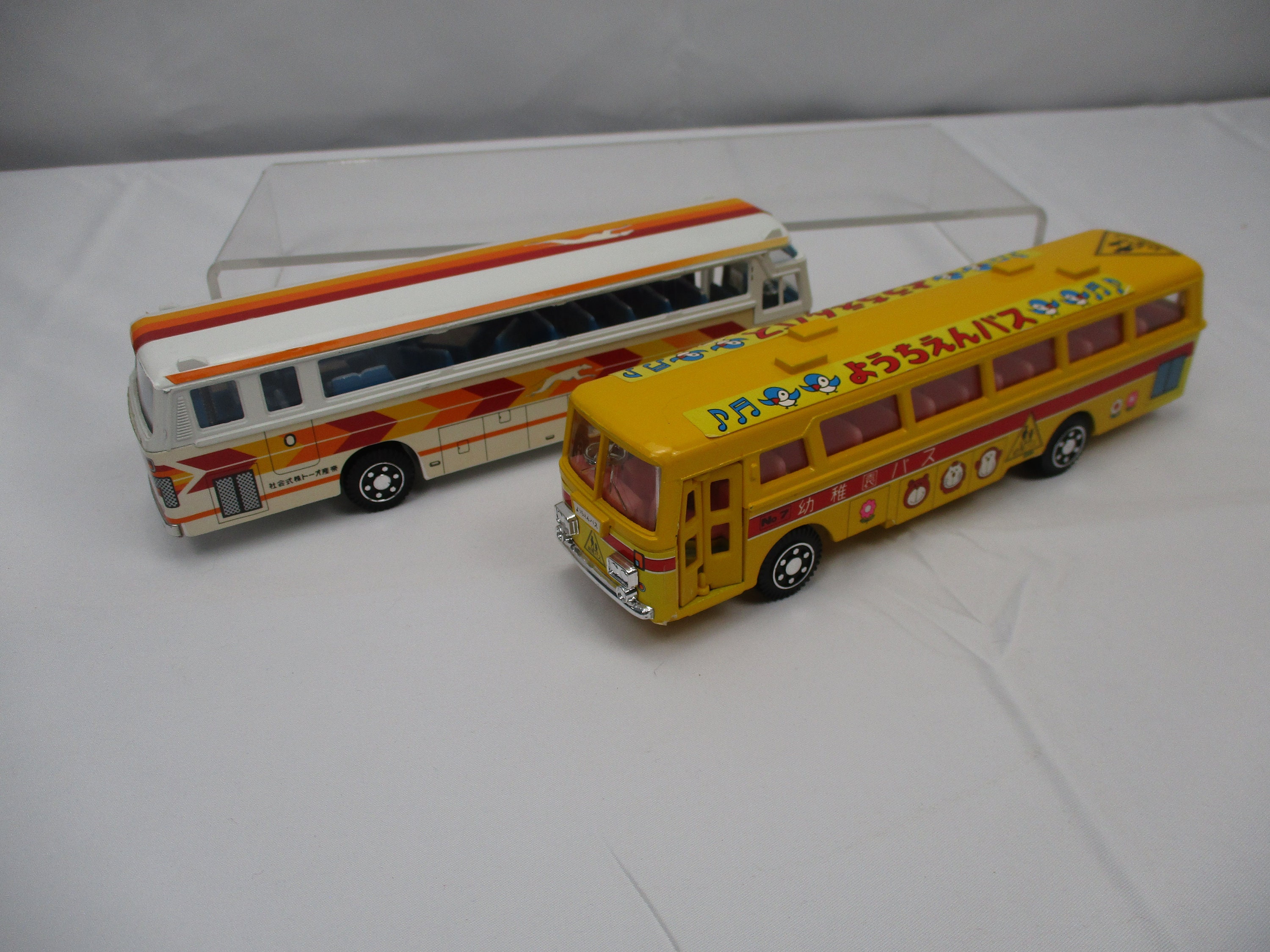 2 - 1980s Yonezawa Toys Diapet Mitsubishi Fuso Buses (made in