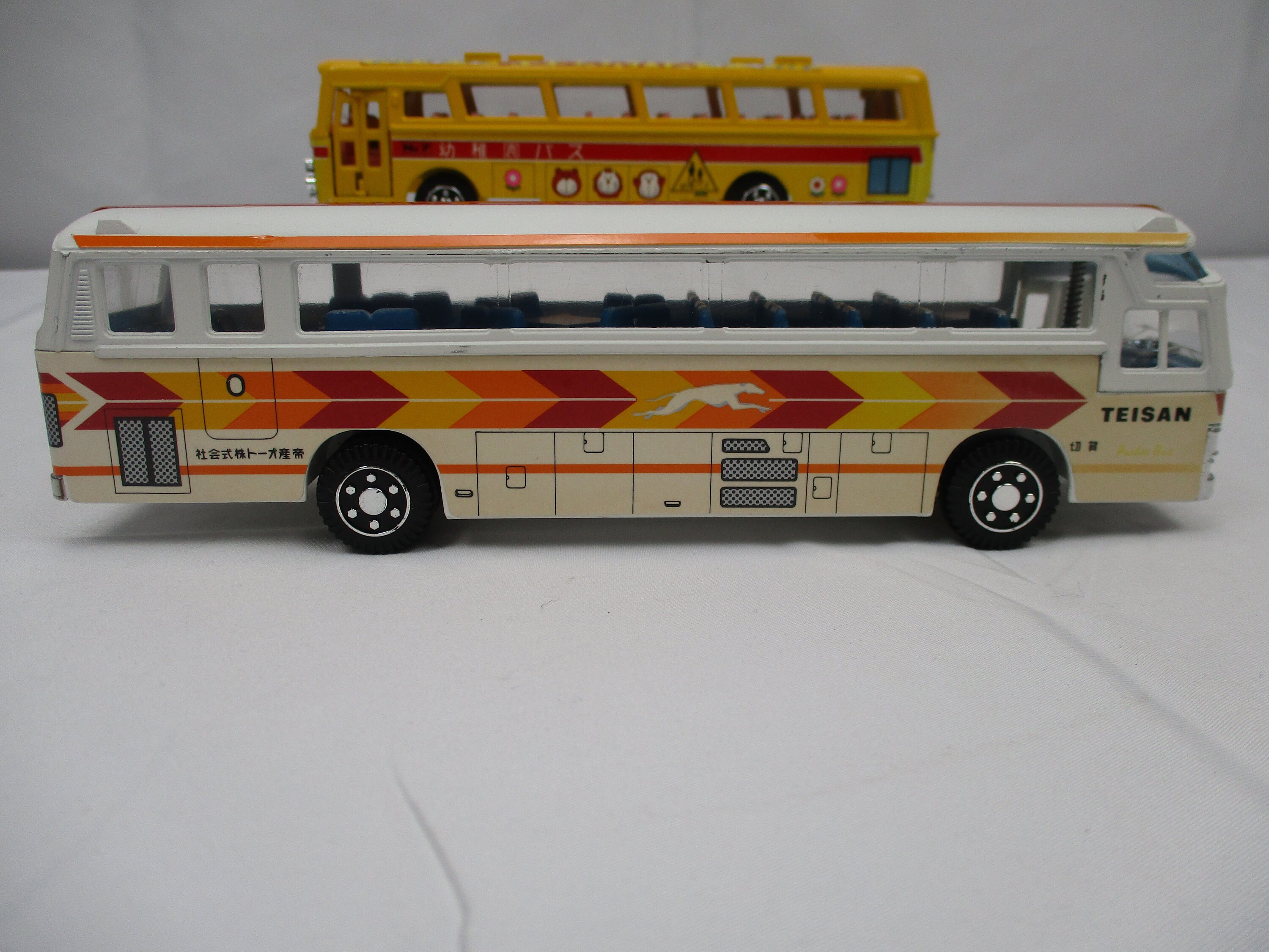 2 - 1980s Yonezawa Toys Diapet Mitsubishi Fuso Buses (made in