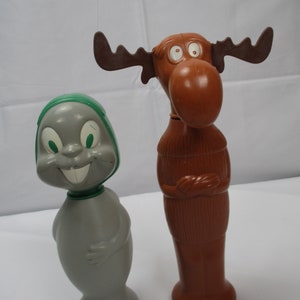 Rocky and Bullwinkle Soaky Bubble Bath Bottles