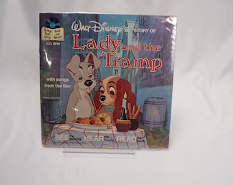 Walt Disney Productions Lady and the Tramp 24-Page Read Along Book and Record (1979)