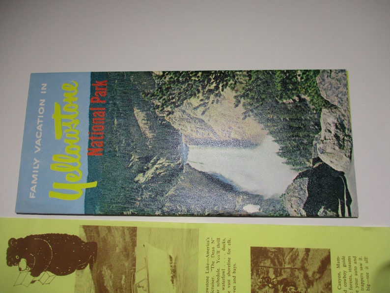Yellowstone National Park Pamphlet And Map Etsy