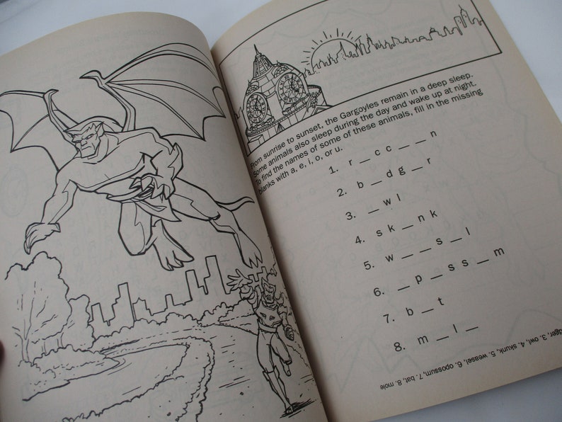 1996 A Golden Book - Gargoyle Coloring Book and Activities - Etsy