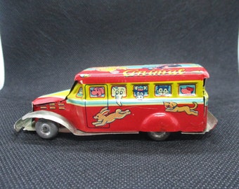 Animal Bus Occupied Japan Tin Toy