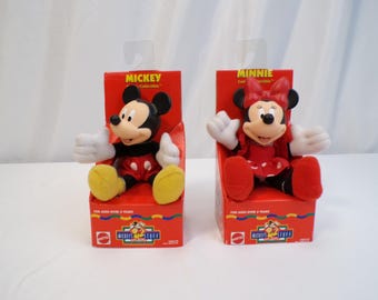 Mattel/Disney "Mickeys Stuff for Kids" Mickey Mouse and Minnie Mouse Cuddly Collectibles (1993)