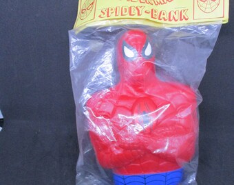 Vintage 1991 Amazing Spiderman Spidey-Bank, Mint Condition