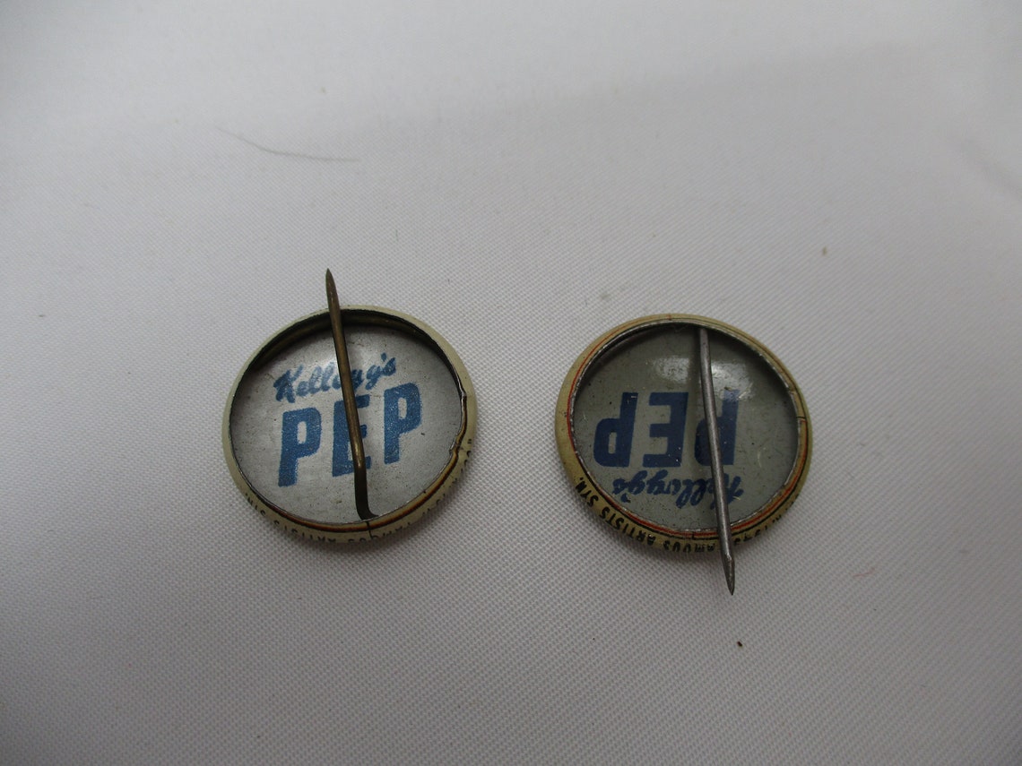 Kellogg's Pep Pins Perry Winkle and Denny From the Etsy