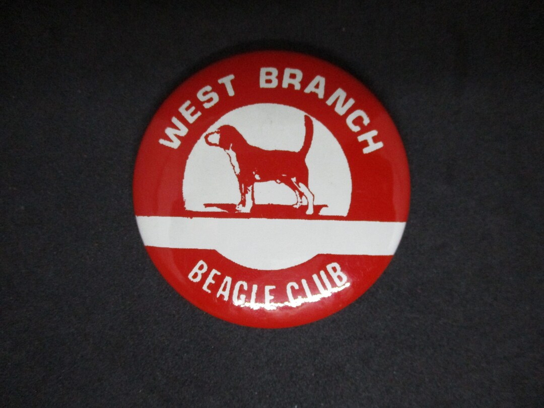 Vintage West Branch Beagle Club Button Pin Etsy