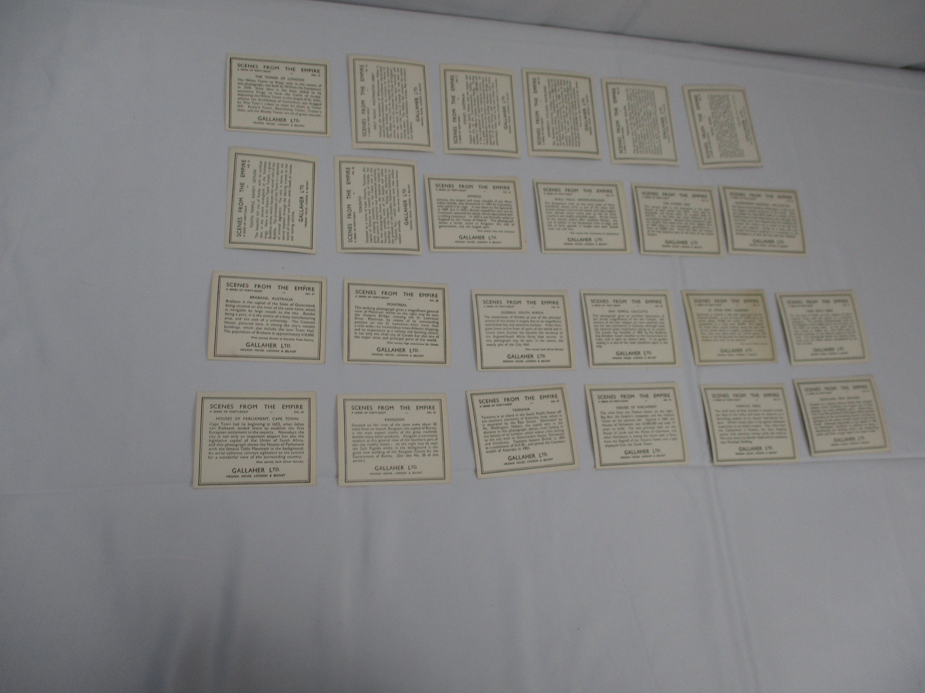 Gallaher LTD Cigarette Cards - Scenes From the Empire Full Set of 48 Cards  (1930s)