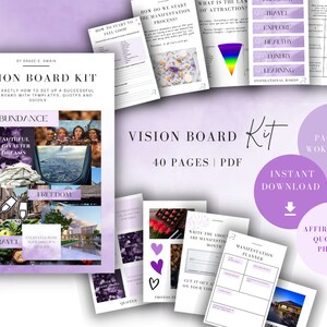 Le kit ultime de tableau Vision | Le kit complet de tableau de visualisation | Planificateur d'objectifs | Tableau d'ambiance | Pack de manifestation | Journal des manifestes