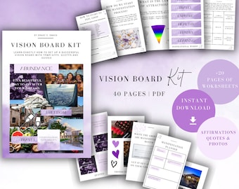 The Ultimate Vision Board Kit | The Complete Vision Board Kit | Goal Planner Bundle | Mood Board  | Manifesting Bundle | Manifesting Journal
