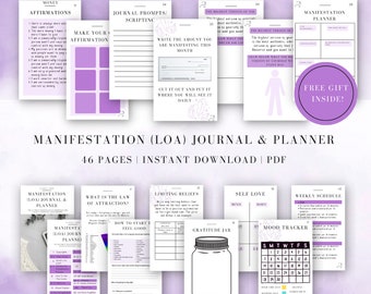 Law of Attraction Planner | Guided Journal | Manifestation Journal | Spiritual Workbook | Gratitude Journal | LOA | Mindset Journal