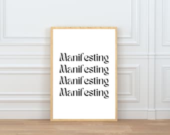 Manifestation Wall Art | Retro Art | Retro Print | Affirmation Wall Art | Manifestation Art Print | Manifest Wall Art | Manifest Poster