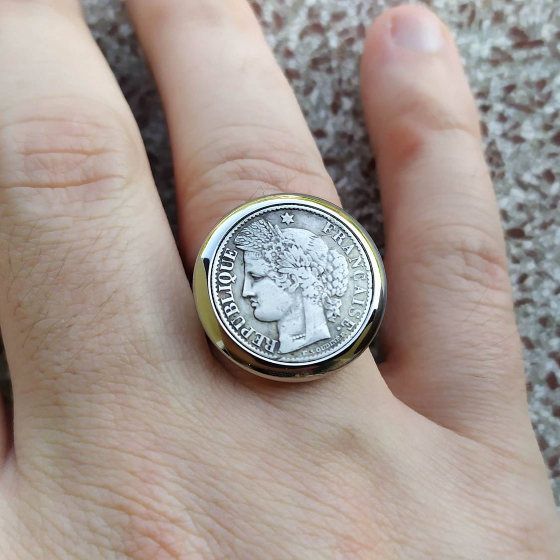 Bague avec piece 50 centimes deals