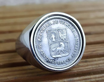 Bague Chevalière en Argent Massif Venezuela Fait à la Main