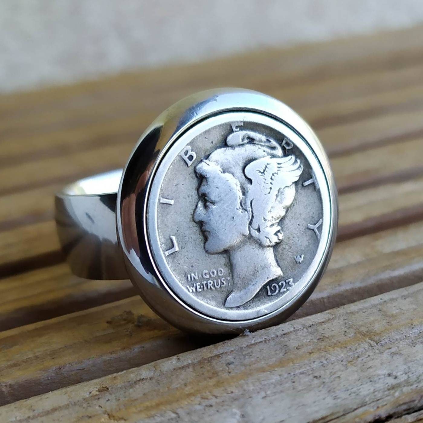 USA Coin Ring - One Dime Mercury Dime Handmade - Etsy