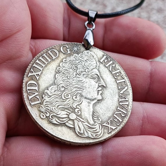 Pendentif Royaliste Ancien Début XIXème En Argent Massif Avec Louis XVI + Chaîne