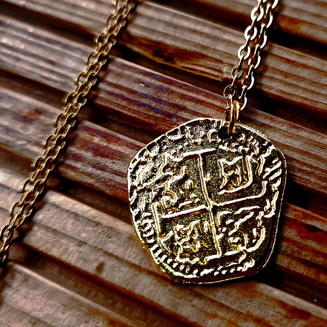 Authentic Doubloon Necklace Buy Handmade Spanish Gold Doubloon