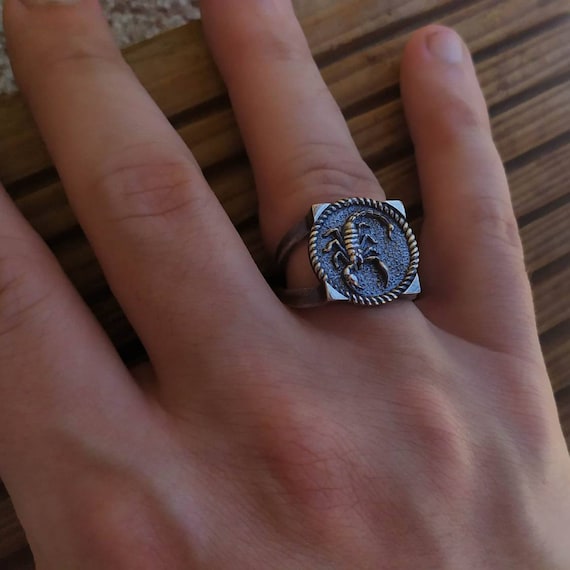 Scorpion Signet Ring in 925 Sterling Silver, Beautifully Finished 