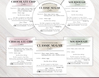 Cottage Food Label Template, Editable Home Bakery Label, Canva Food Label, Cottage Law Compliant, Printable Baking Label