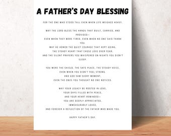 Father's Day Gift Printable Fathers Day Blessing Wall Art Christian Dad Gift Prayer for Father Spiritual Dad Gift Digital Download Download