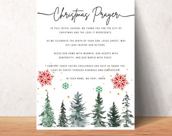 Christmas in July Christmas Prayer Wall Art Printable Christian Poster Christmas Hosting Home Gift Print Prayer Download Christmas Decor