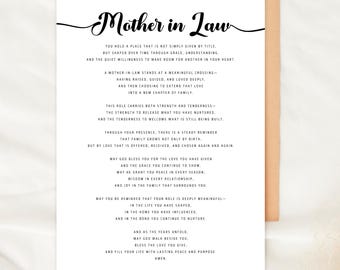 Mother in Law Card Printable, Christian Blessing Card for MIL, Prayer Gift, Religious Family Greeting Card, Instant Download