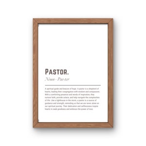 Pastor Definition Print - Black & White Minimal Wall Art - Best Pastors ...