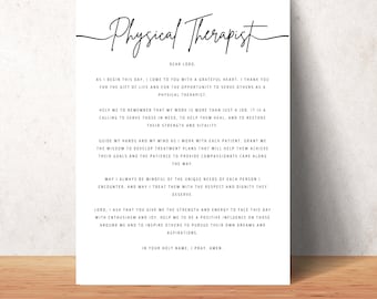 Physical Therapist Prayer Wall Art Printable Poster Christian Physical Therapy Office Decor Digital Print Gift For Physical Therapists