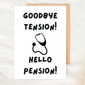 Carte de retraite médecin au revoir tension Bonjour retraite imprimable cadeau d'adieu médical drôle Téléchargement instantané carte numérique pour médecin à la retraite