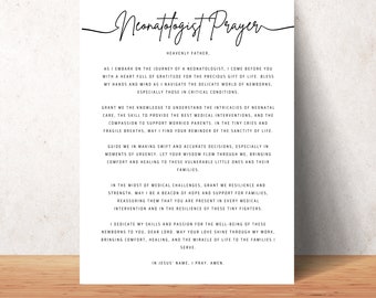 Neonatologist Prayer Wall Art Printable Doctors Office Decor Neonatology Print Downloadable New Doctor Gift or Med Student Gift Doctor's Day