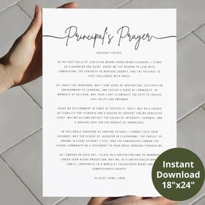 Puede incluir: Una oraci&oacute;n imprimible en blanco y negro para un director de escuela. El texto dice "Oraci&oacute;n del director" e incluye una oraci&oacute;n para la gu&iacute;a, la sabidur&iacute;a y la fuerza. El texto tambi&eacute;n incluye las palabras "Padre Celestial" y "En el nombre de Jes&uacute;s, Am&eacute;n".