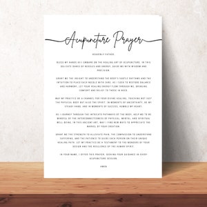 Acupunctuur gebed afdrukbare muur kunst acupunctuur Studio decor christelijke poster print teken downloadbare waardering cadeau voor acupuncturisten