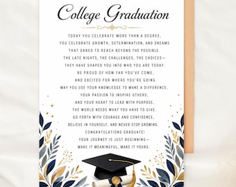 College Graduation Card Printable Christian Graduation Blessing Card University Graduate Gift Class of 2026 Religious Graduation Congrats