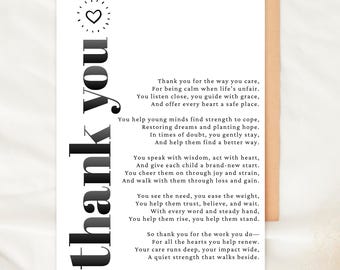 School Counselor Thank You Card Printable Appreciation Note for Counselor Gift End of Year Digital Greeting Card for Teachers & Staff