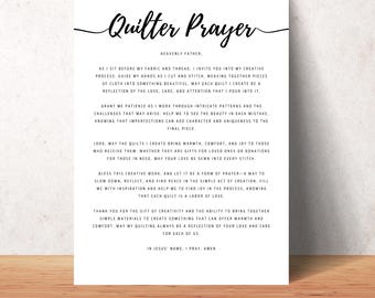 Quilter Prayer Wall Art Printable Christian Quilter Poster Decor For Home or Office Digital Print Prayers Quilter Gifts For Quilters