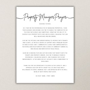 Hausverwalter Gebet Wand Kunstdrucke Poster druckbares Hausverwalter Geschenk christlicher Hausverwalter Wertschätzung Geschenk Danke Geschenk