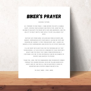 Bikers Prayer Wall Art Motorcycle Rider Gift Printable Biker Decor Inspirational Prayer for Bikers Motorcycle Wall Art Digital Download