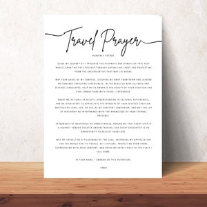 Een gebed voor reizigers afdrukbare muurkunst Home decor christelijke reiziger poster print teken reizen gebed downloadbaar cadeau voor reizigers