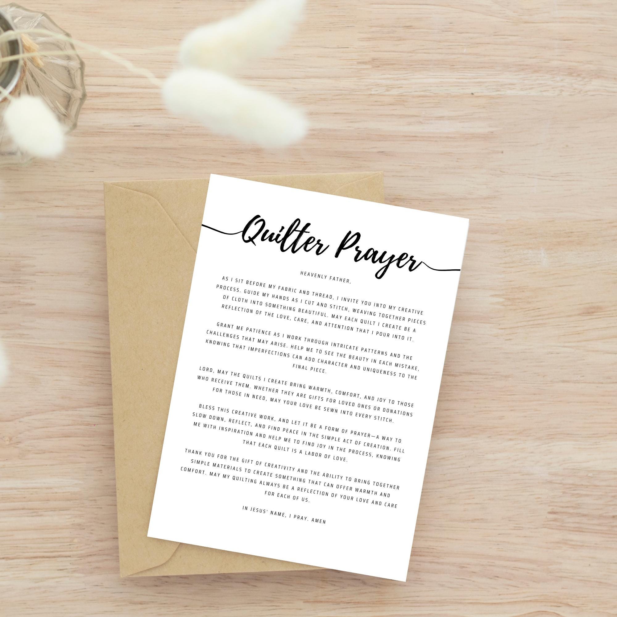 Quilter Prayer Wall Art Printable Christian Quilter Poster Decor for ...