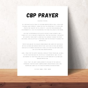 Customs Border Protection Prayer Wall Art Printable Christian CBP Office Decor DHS Digital Print Posters Instant Download CBP Officer Gift