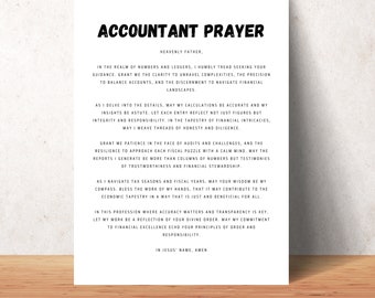 Accountant Prayer Wall Art Printable Christian Poster Accounting Decor Home Finance Office Digital Print Sign Accountant Appreciation Gift