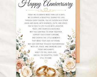 Anniversary Card Printable Christian Anniversary Blessing Card Marriage Anniversary Gift Faith Based Love Poem Card Couple Gift Download