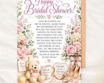 Bridal Shower Card Printable 5x7 Bridal Shower Card Instant Download Bride To Be Card Floral Bridal Shower Greeting Card