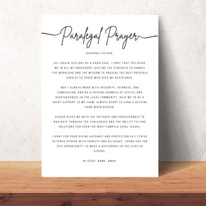 Wall Art Printable Prayer Paralegal Office Decor Christian Digital Print Poster Download Gift Paralegals Wall Art Prayer Law Office