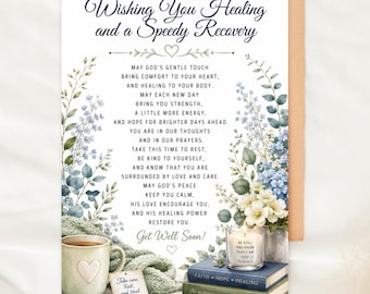 Christian Healing Card Printable Get Well Card Faith Based Healing Blessing Card Prayer for Healing Gift Thinking of You Encouragement