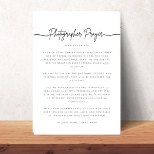 Photographer Prayer Printable Wall Art Christian Gift for Photographer Office Decor Digital Blessing Poster Download for Studio or Home
