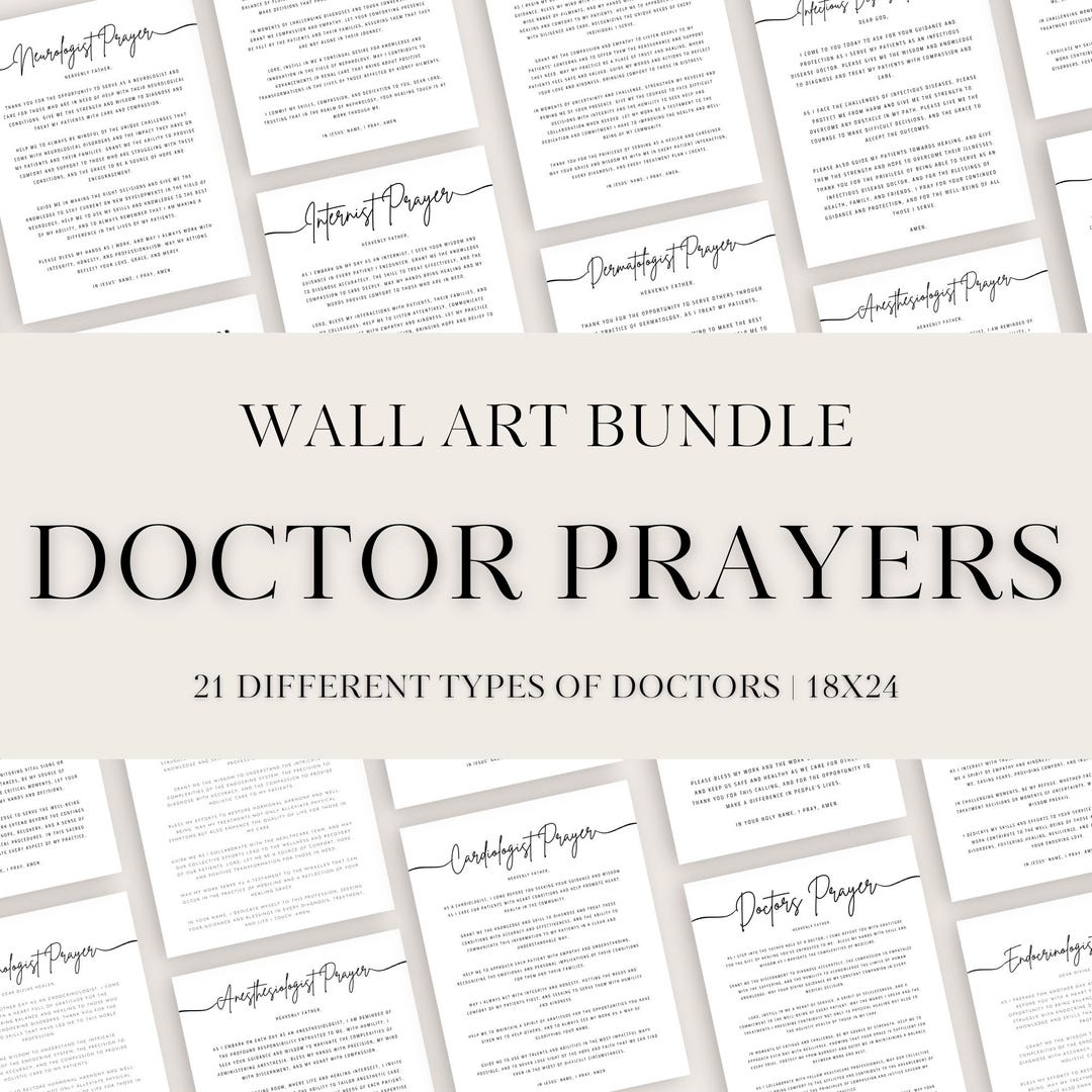 Christian Doctors Prayer Bundle Printable 21 Medical Specialist Prayer ...